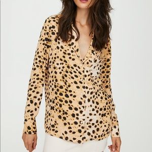 Aritzia Wilfred Free Briona Cheetah Blouse